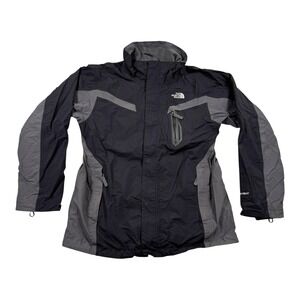 The North Face Jacket Boys XL 18/20 Black Gray HyVent Hooded Rain Coat Youth